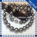 AA 11-12mm Natural Black Tahiti Pearl Necklace PN002